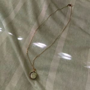 Teal druzy quartz necklace